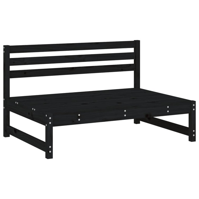 Set mobilier relaxare de grădină 4 piese, negru, lemn masiv pin - WALTI WALTI