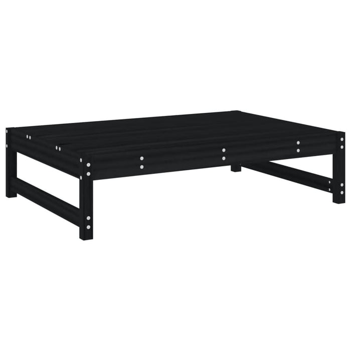 Set mobilier relaxare de grădină 4 piese, negru, lemn masiv pin - WALTI WALTI