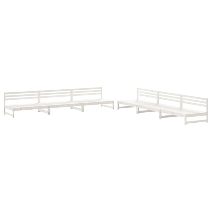 Set mobilier de grădină, 6 piese, alb, lemn masiv pin - WALTI WALTI