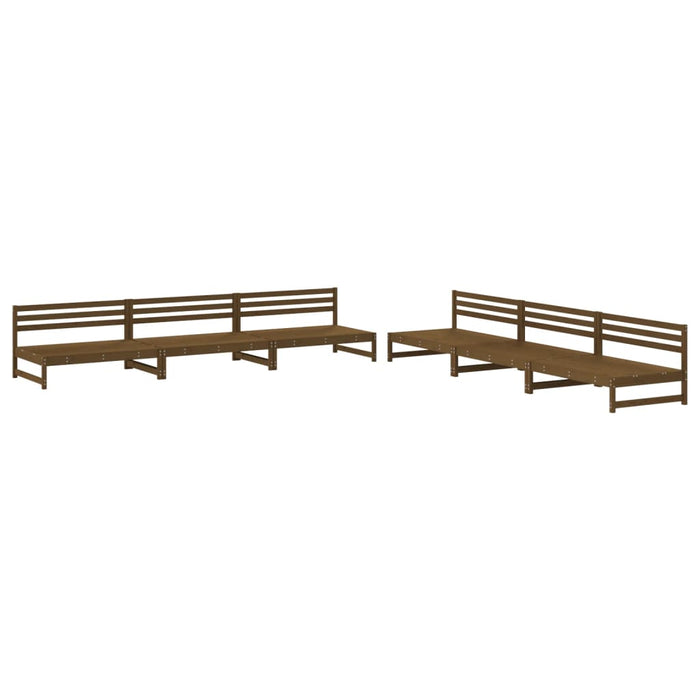 Set mobilier grădină, 6 piese, maro miere, lemn masiv de pin WALTI