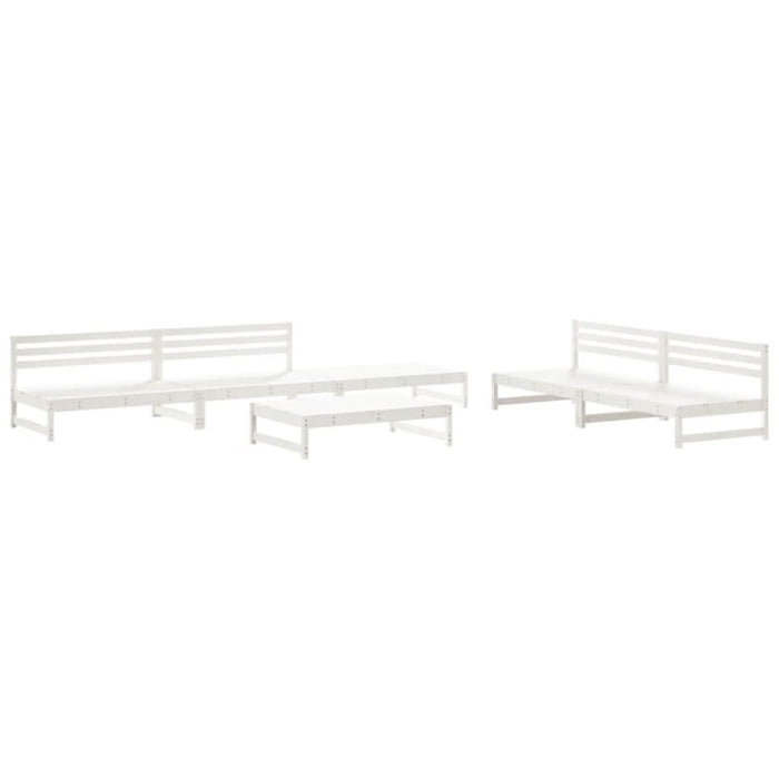 Set mobilier de grădină, 6 piese, alb, lemn masiv pin - WALTI WALTI