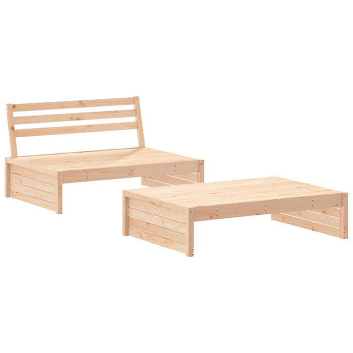 Set mobilier relaxare de grădină, 2 piese, lemn masiv de pin - WALTI WALTI