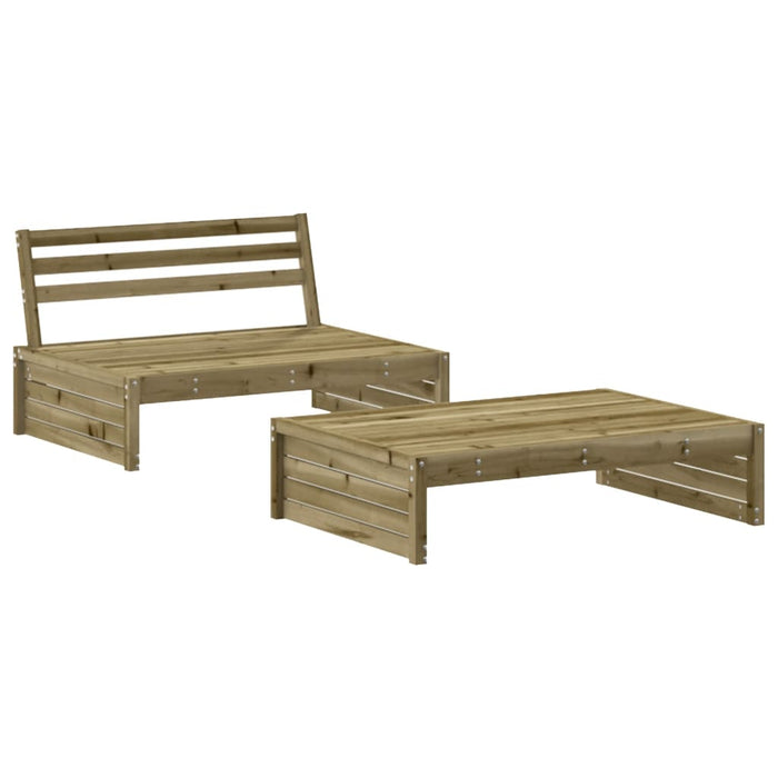 Set mobilier relaxare de grădină, 2 piese, lemn de pin tratat WALTI