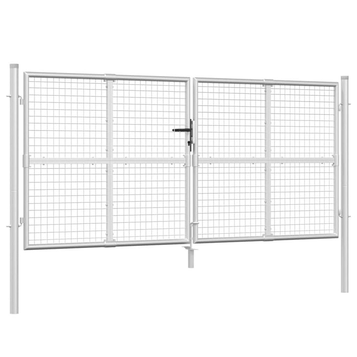 Poartă de grădină din plasă argintie 300x175 cm oțel galvanizat - WALTI WALTI