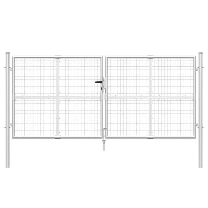 Poartă de grădină din plasă argintie 300x175 cm oțel galvanizat - WALTI WALTI