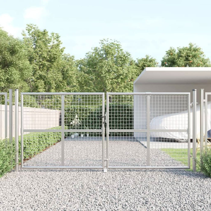 Poartă de grădină din plasă argintie 300x175 cm oțel galvanizat - WALTI WALTI
