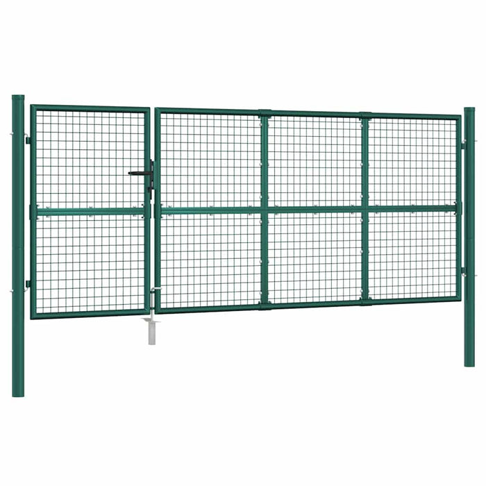 Poartă de grădină din plasă, verde, 350x125 cm, oțel galvanizat - WALTI WALTI
