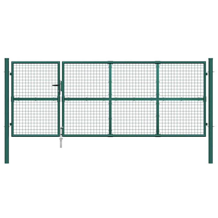 Poartă de grădină din plasă, verde, 350x125 cm, oțel galvanizat - WALTI WALTI