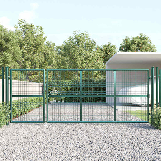 Poartă de grădină din plasă, verde, 350x125 cm, oțel galvanizat - WALTI WALTI