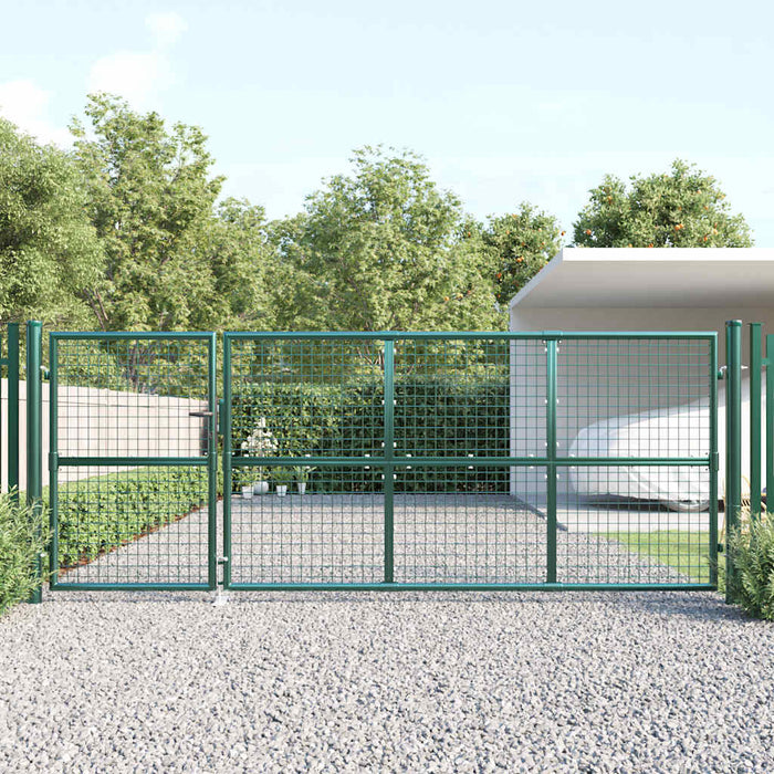 Poartă de grădină din plasă, verde, 350x125 cm, oțel galvanizat - WALTI WALTI