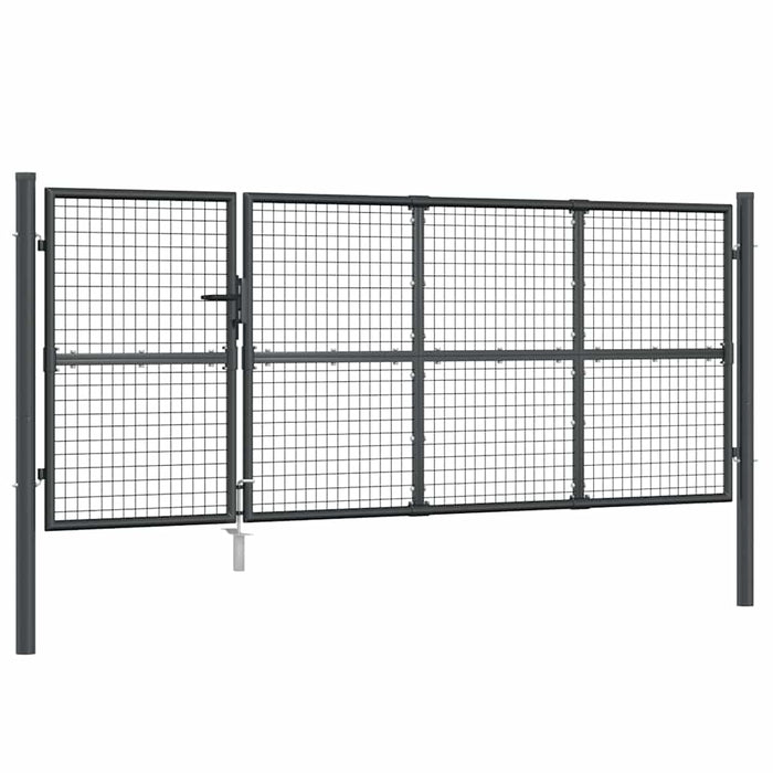 Poartă de grădină cu plasă, antracit, 350x125 cm, oțel galvanizat - WALTI WALTI
