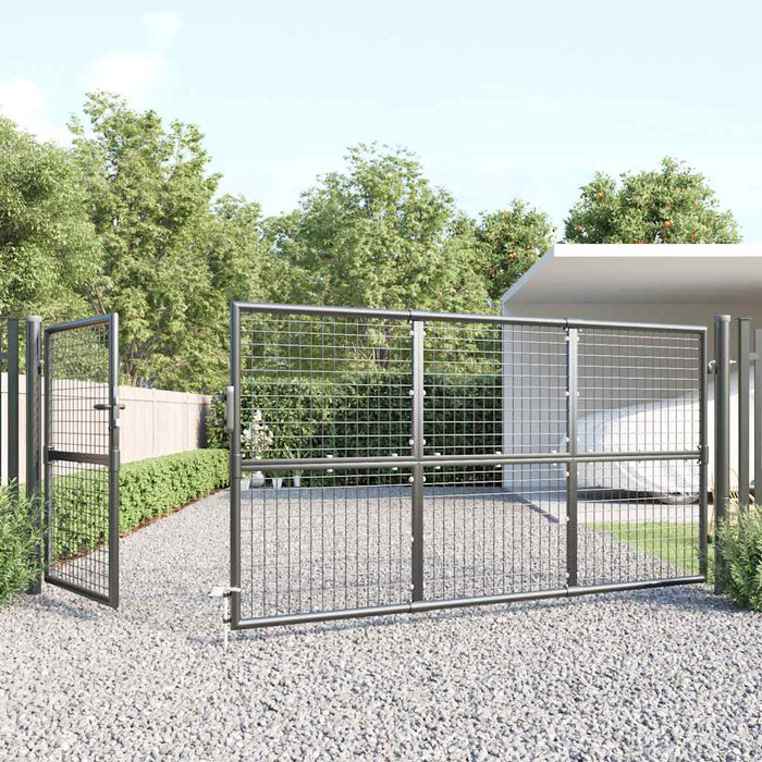 Poartă de grădină cu plasă, antracit, 350x125 cm, oțel galvanizat - WALTI WALTI