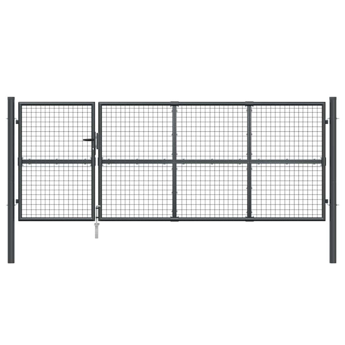 Poartă de grădină cu plasă, antracit, 350x125 cm, oțel galvanizat - WALTI WALTI