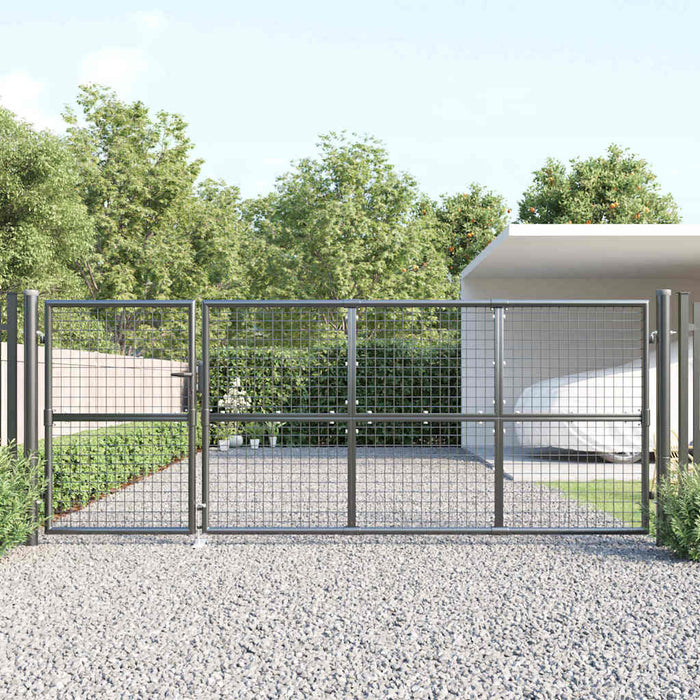 Poartă de grădină cu plasă, antracit, 350x125 cm, oțel galvanizat - WALTI WALTI