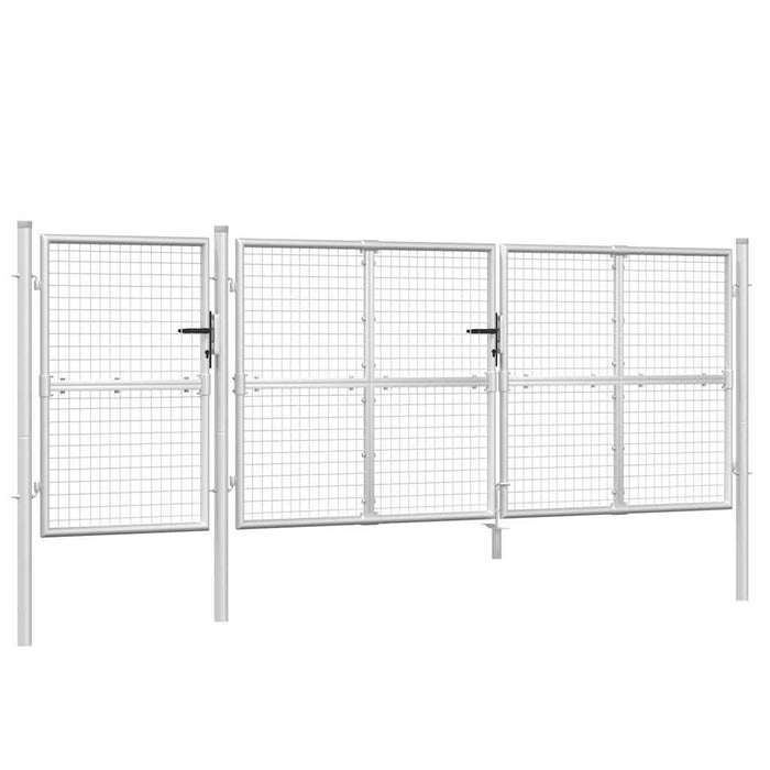 Poartă de grădină din plasă, argintie, 400x125 cm, oțel galvanizat - WALTI WALTI