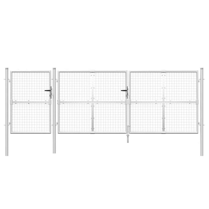 Poartă de grădină din plasă, argintie, 400x125 cm, oțel galvanizat - WALTI WALTI