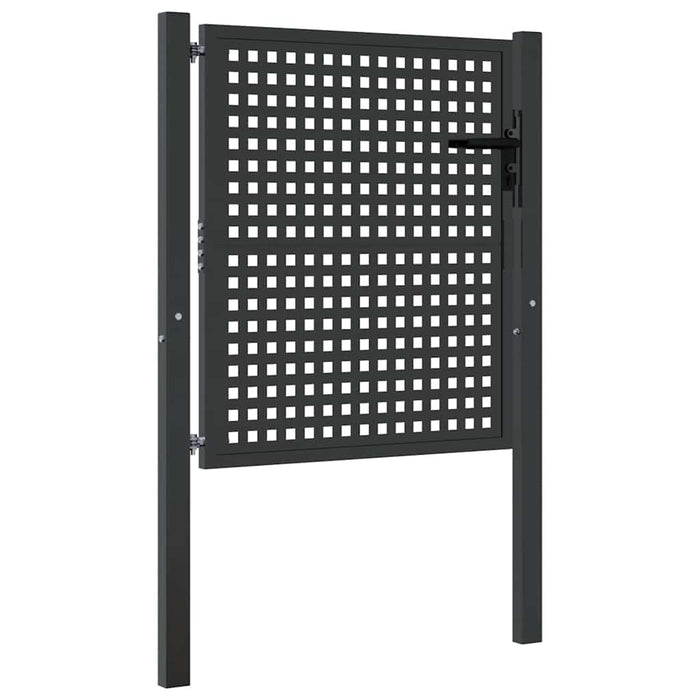 Poartă de grădină antracit 100x100 cm oțel - WALTI WALTI