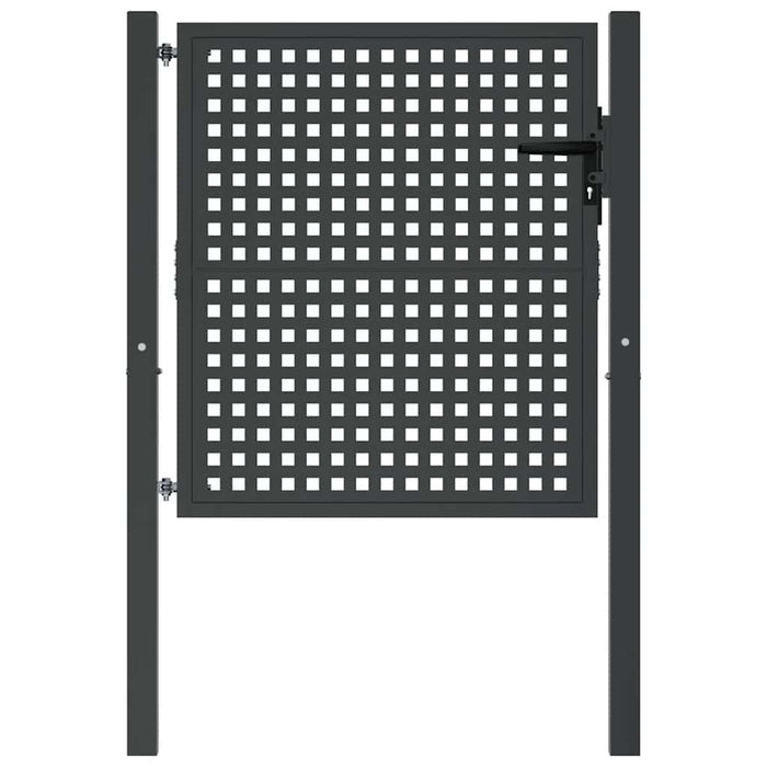 Poartă de grădină antracit 100x100 cm oțel - WALTI WALTI