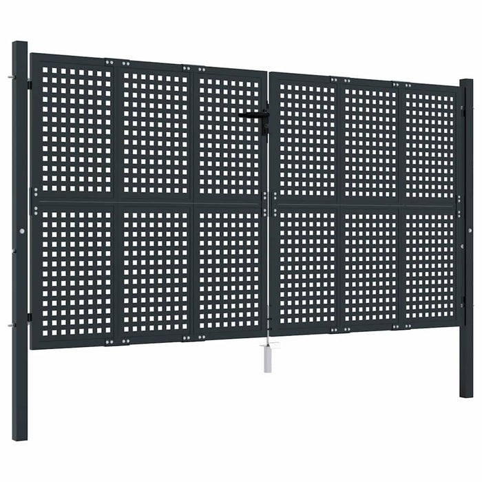 Poartă de grădină antracit 300x125 cm oțel - WALTI WALTI
