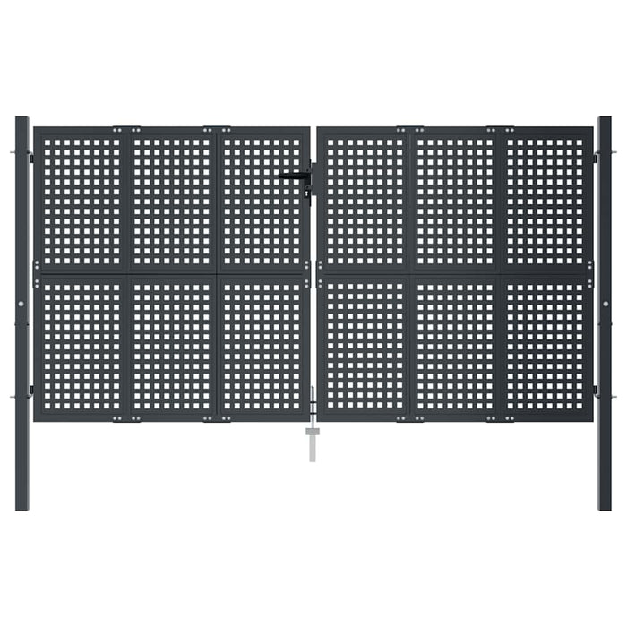 Poartă de grădină antracit 300x125 cm oțel - WALTI WALTI