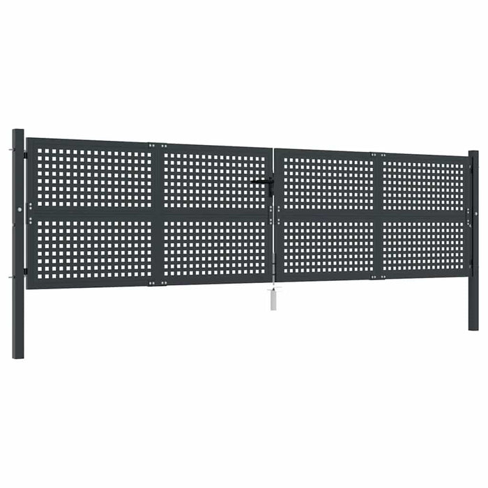 Poartă de grădină antracit 400x125 cm oțel WALTI