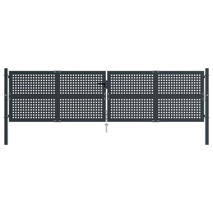 Poartă de grădină antracit 400x125 cm oțel WALTI