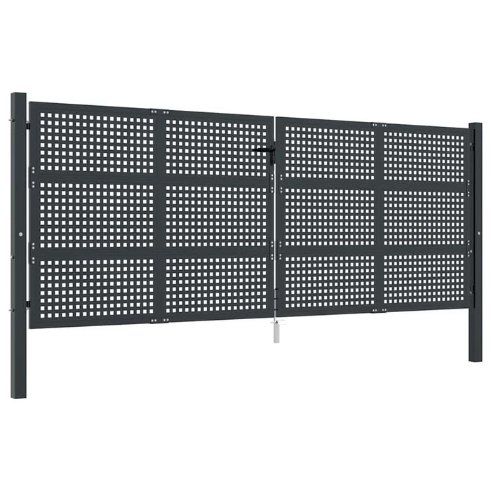 Poartă de grădină antracit 400x125 cm oțel - WALTI WALTI
