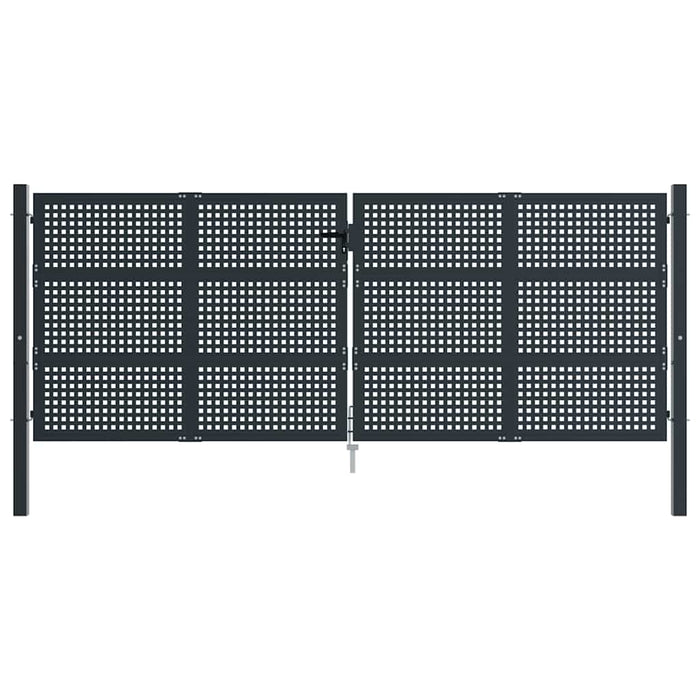 Poartă de grădină antracit 400x125 cm oțel - WALTI WALTI