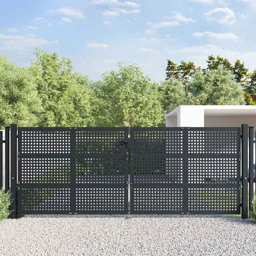 Poartă de grădină antracit 400x125 cm oțel - WALTI WALTI