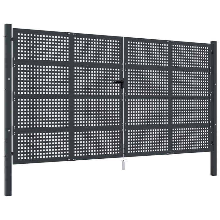 Poartă de grădină antracit 400x175 cm oțel - WALTI WALTI