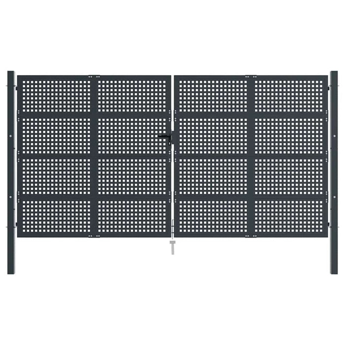 Poartă de grădină antracit 400x175 cm oțel - WALTI WALTI