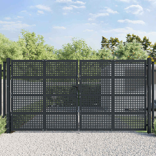 Poartă de grădină antracit 400x175 cm oțel - WALTI WALTI