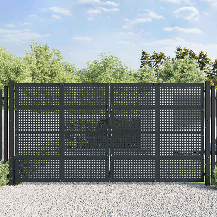 Poartă de grădină antracit 400x175 cm oțel - WALTI WALTI