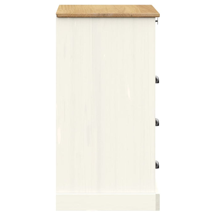 Comodă cu sertare VIGO, alb, 80x40x76 cm, lemn masiv de pin - WALTI WALTI