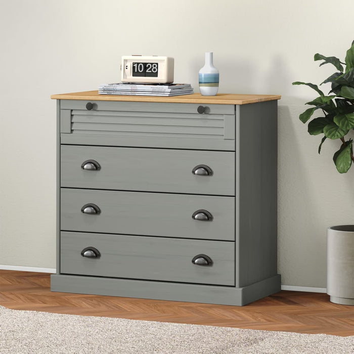 Comodă cu sertare VIGO, gri, 80x40x76 cm, lemn masiv de pin WALTI