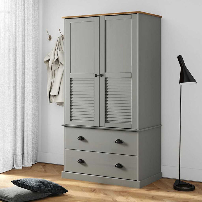 Șifonier VIGO, gri, 90x55x170 cm, lemn masiv de pin - WALTI WALTI