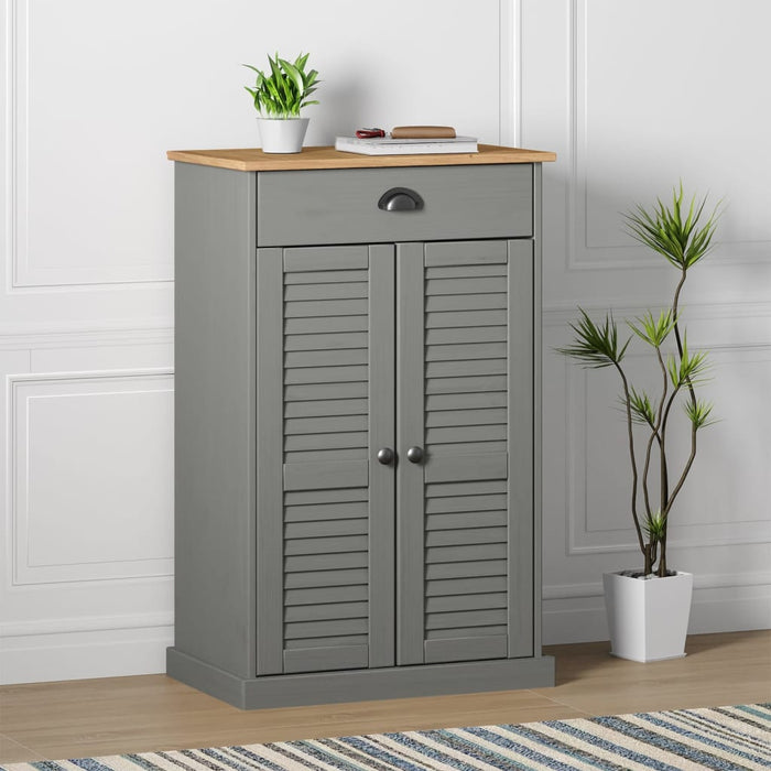 Dulap de pantofi VIGO, gri, 60x35x96 cm, lemn masiv de pin - WALTI WALTI