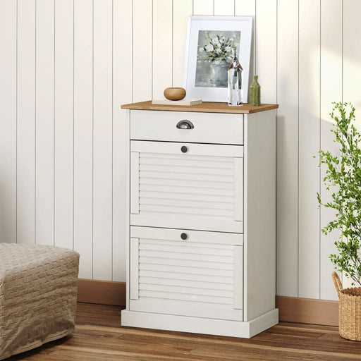 Dulap de pantofi VIGO, 60x35x96 cm, alb, lemn masiv de pin - WALTI WALTI