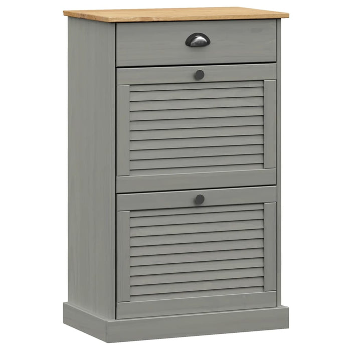 Dulap de pantofi VIGO, 60x35x96 cm, gri, lemn masiv de pin WALTI