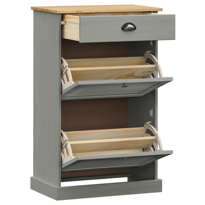 Dulap de pantofi VIGO, 60x35x96 cm, gri, lemn masiv de pin WALTI