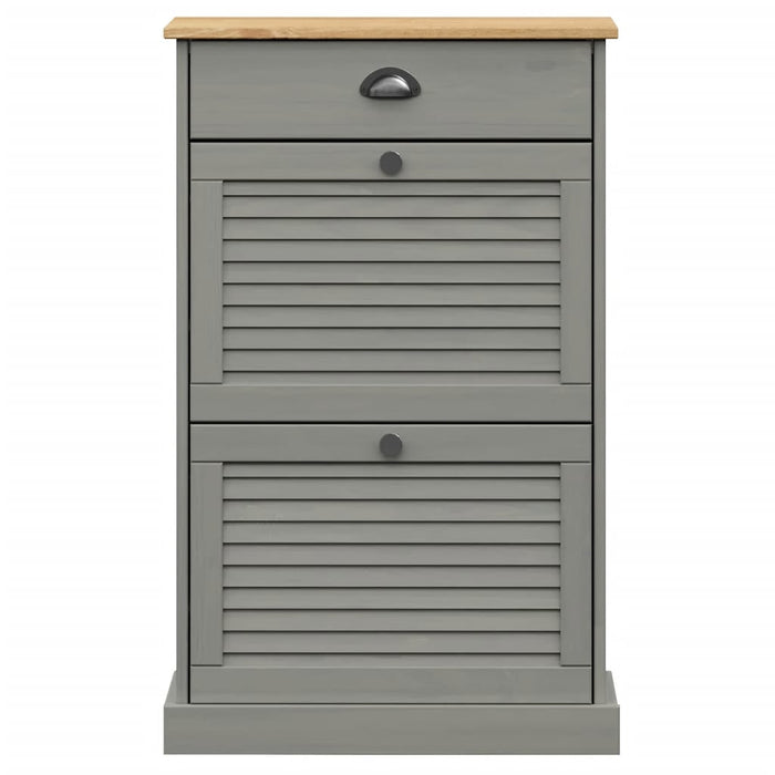 Dulap de pantofi VIGO, 60x35x96 cm, gri, lemn masiv de pin WALTI