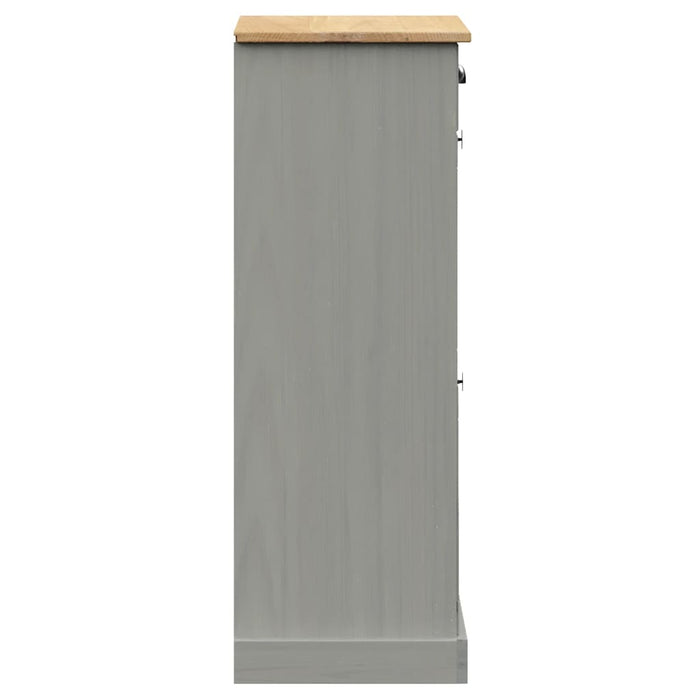 Dulap de pantofi VIGO, 60x35x96 cm, gri, lemn masiv de pin WALTI