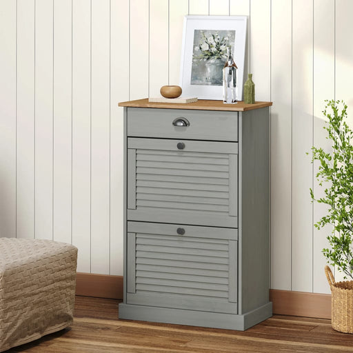 Dulap de pantofi VIGO, 60x35x96 cm, gri, lemn masiv de pin - WALTI WALTI