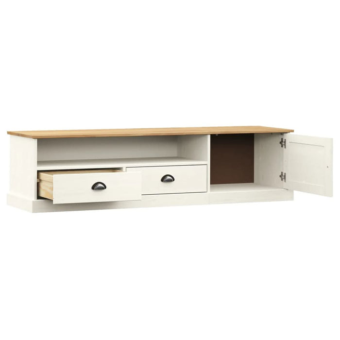 Comodă TV VIGO, alb, 156x40x40 cm, lemn masiv de pin - WALTI WALTI