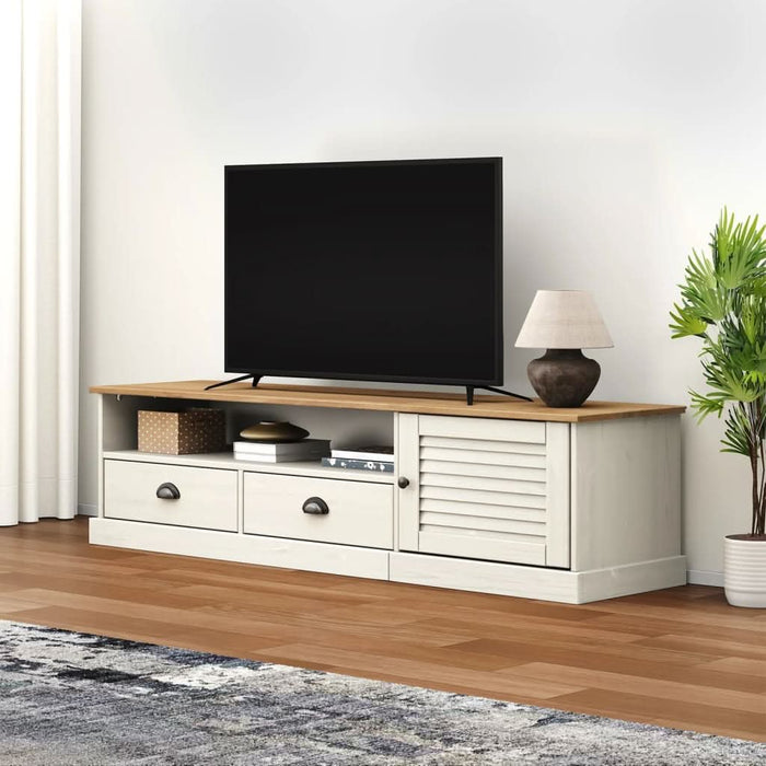 Comodă TV VIGO, alb, 156x40x40 cm, lemn masiv de pin - WALTI WALTI