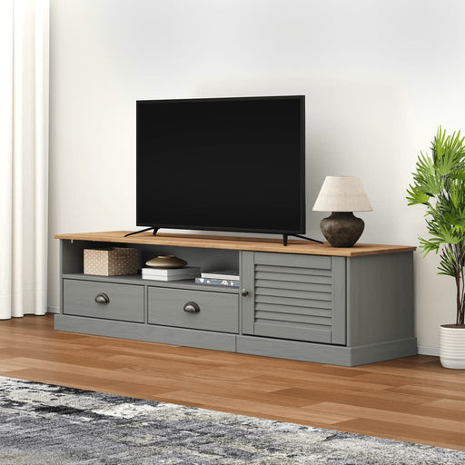 Comodă TV VIGO, gri, 156x40x40 cm, lemn masiv de pin - WALTI WALTI
