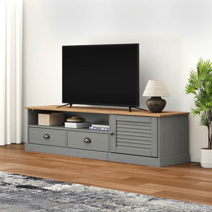 Comodă TV VIGO, gri, 156x40x40 cm, lemn masiv de pin - WALTI WALTI
