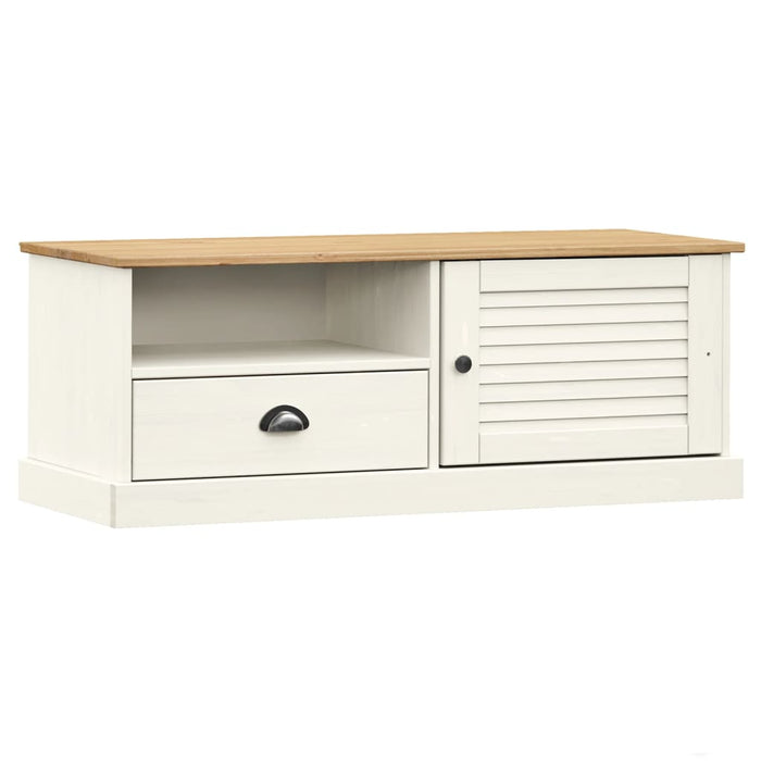 Comodă TV VIGO, alb, 106x40x40 cm, lemn masiv de pin WALTI