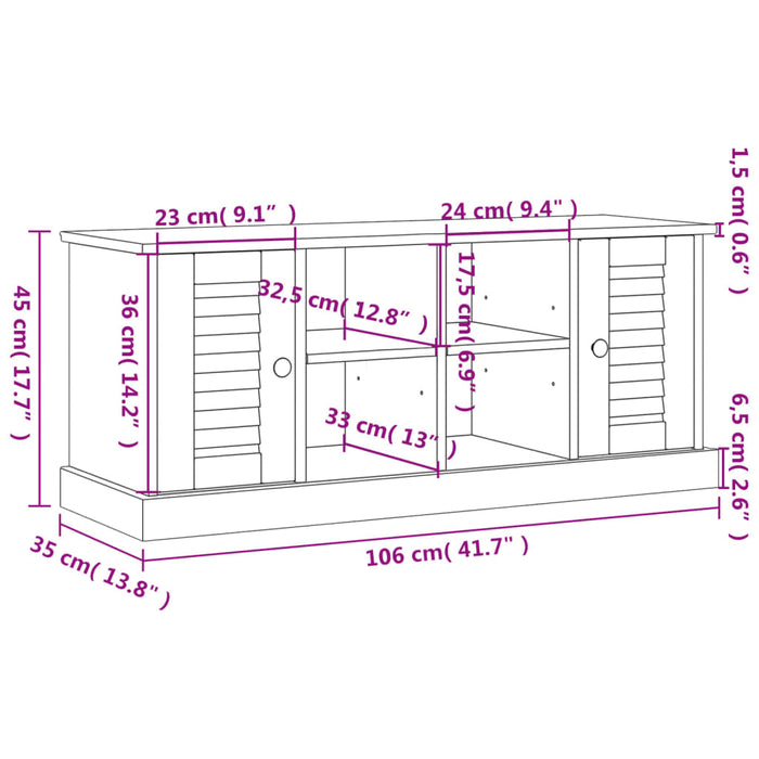 Bancă de pantofi VIGO, alb, 106x35x45 cm, lemn masiv de pin WALTI