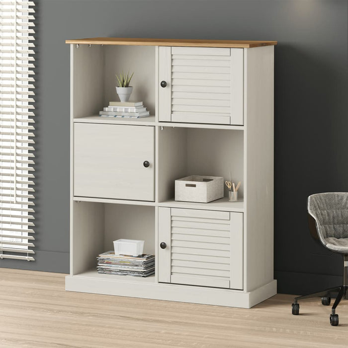 Bibliotecă VIGO, alb, 90x35x114,5 cm, lemn masiv de pin - WALTI WALTI